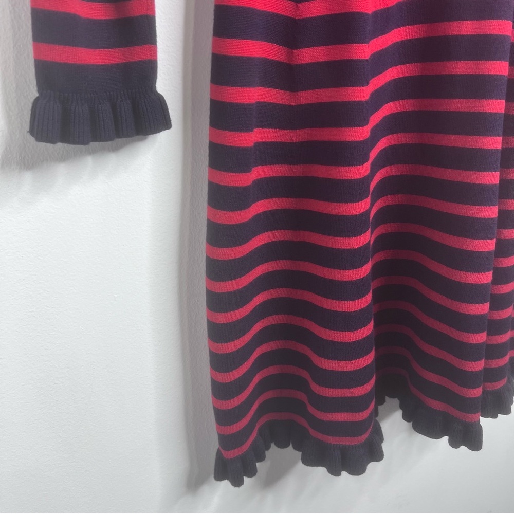 1901 Nordstrom French Striped Mock Neck Knit Dress Navy/Red Size S - Picture 14 of 16